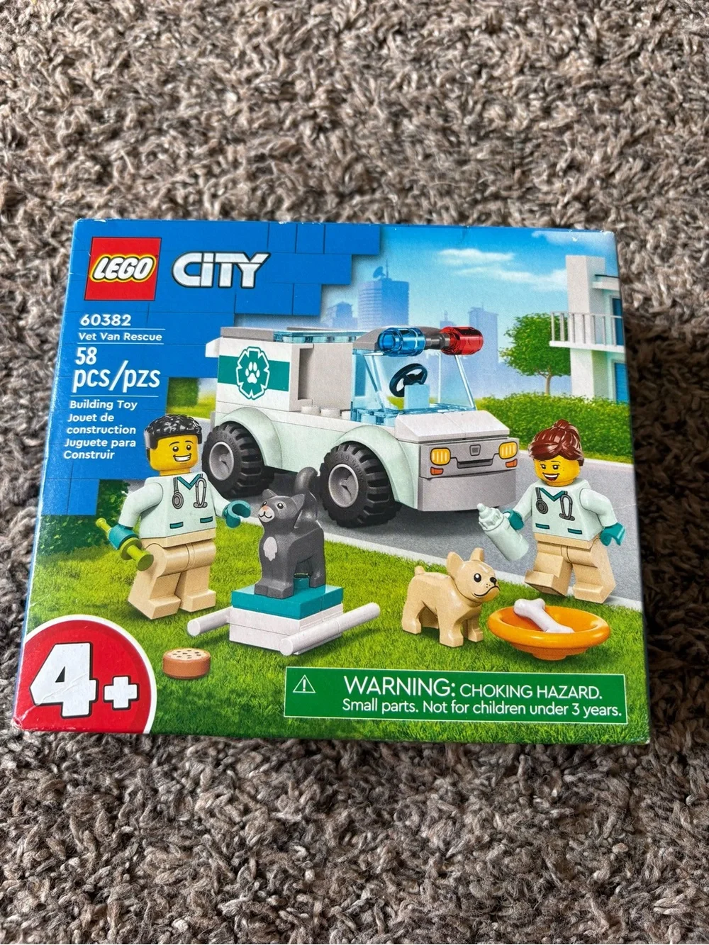 Lego City Vet Van Rescue - White, Light Blue, Blue, Red